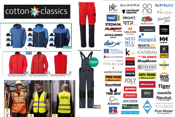 Desítky značek pracovního, firemního i reklamního textilu